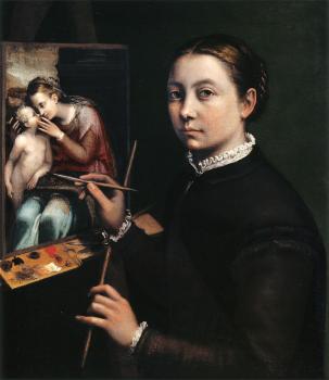 Sofonisba Anguissola : Self portrait at the easel